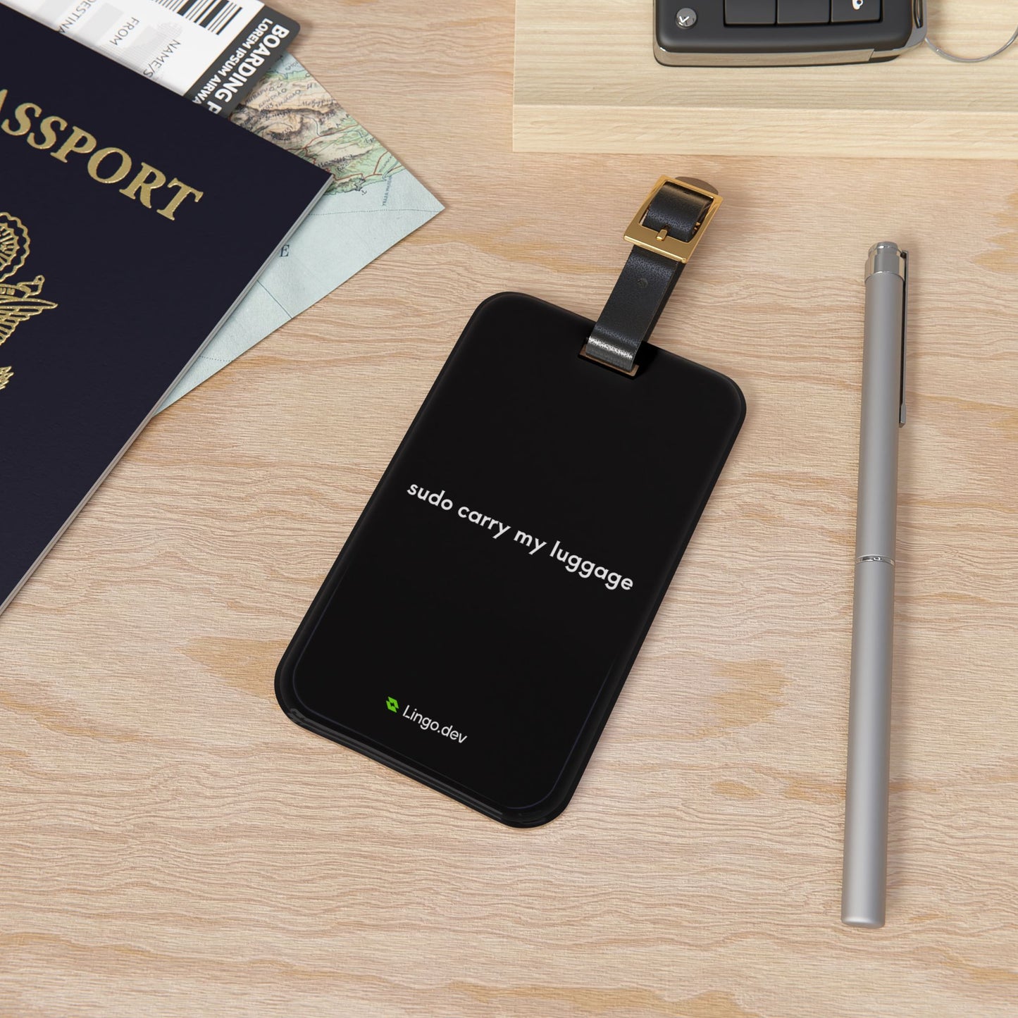 Lingo.dev luggage tag