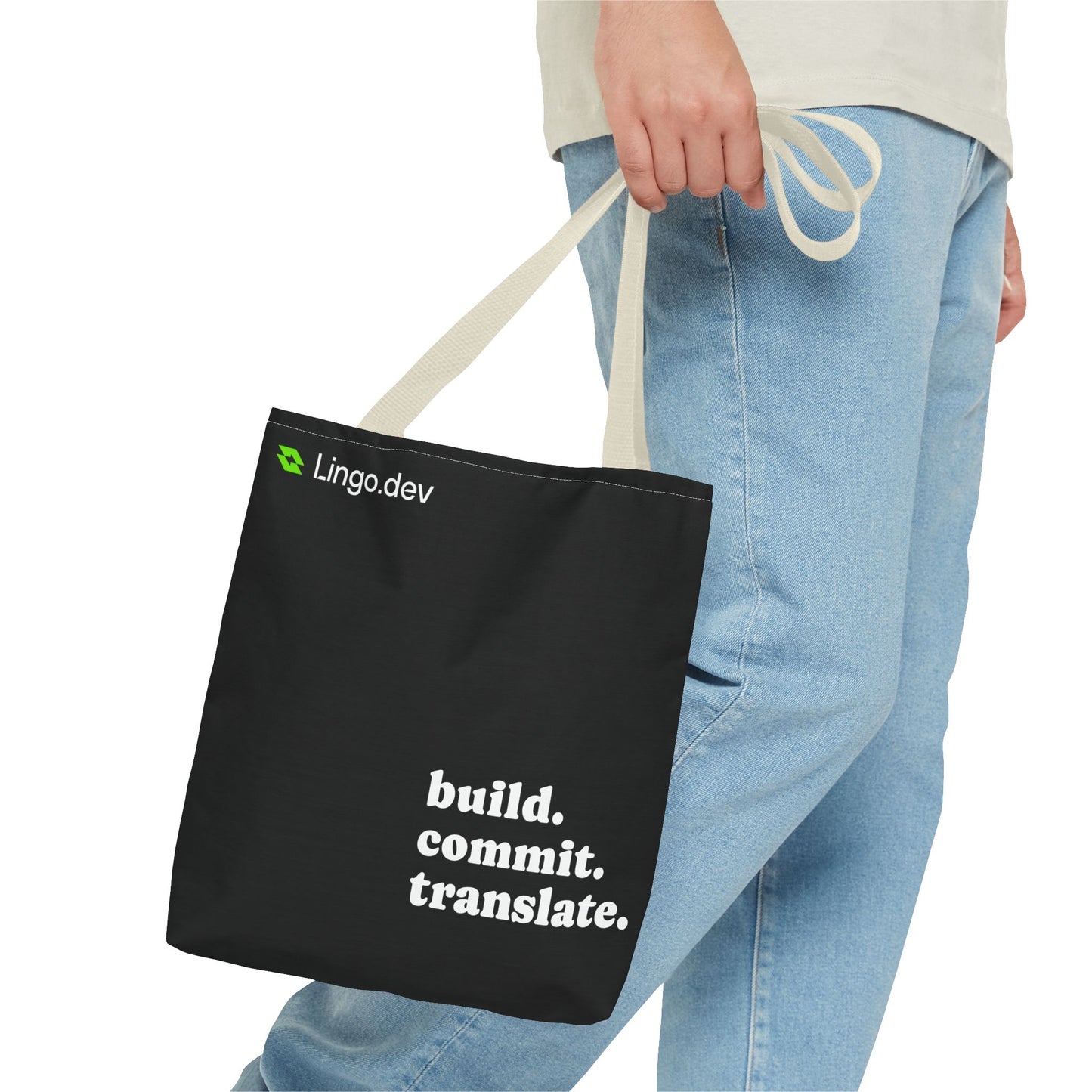Lingo.dev Tote Bag - Build, Commit, Translate.